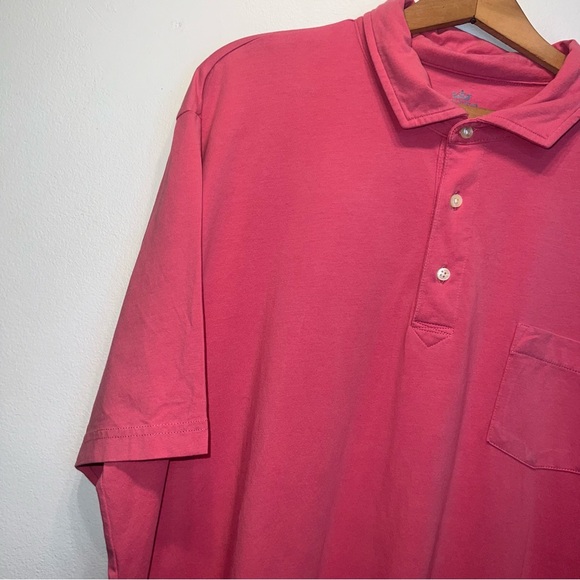 Peter Millar Mens Polo Shirt Sz Extra Large XL Seaside Wash Faded Red Golf Logo - Picture 3 of 7